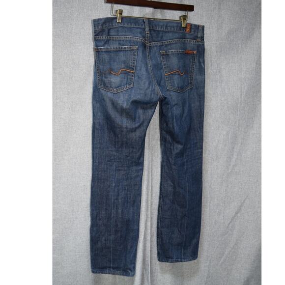 7 For All Mankind Standard Straight Leg Jeans Blue Denim Men’s Size 34 - Picture 3 of 3
